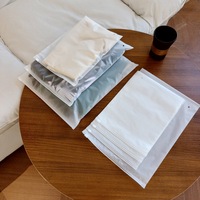 Sac à fermeture éclair en EVA givré avec surface mate, logo imprimé personnalisable pour l'emballage de vêtements, serviettes, rideaux