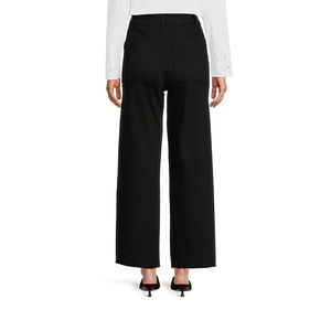 Pantalones Vaqueros de Mezclilla con Bordado de Logotipo Personalizado OEM, Corte Holgado, Estilo Urbano, Pierna Ancha, Acampanados, con Pedrería para Mujer - Product Image 3