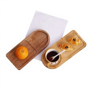 Bandeja de Servir de Madera Hecha a Mano, Bandeja Decorativa de Madera Natural para Desayuno, Mesa de Comedor, Cocina, Hogar, Restaurante y Hotel - Product Image 1