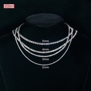 GIGAJEWE Collana e Bracciale Tennis in Moissanite, Argento Sterling 925 Placcato Oro Bianco 18k, Supera il Test del Diamante - Product Image 4