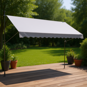 กันสาดกลางแจ้งแบบพับเก็บได้ DB Wholesale ขนาด 138x47 นิ้ว พร้อมแขนพับอะลูมิเนียมอัลลอยด์ ที่จับแบบหมุนเคลือบโพลีเอสเตอร์ - Product Image 2