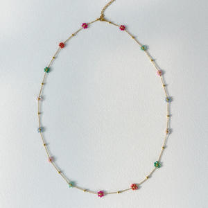 18 قيراط مطلية بالذهب من الفولاذ المقاوم للصدأ تقليد لؤلؤ زهرة قلادة أنيقة سوار سلاسل الخصر مجموعة مجوهرات نسائية - Product Image 4