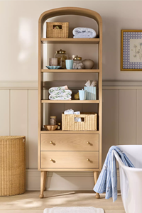 Étagère à livres autoportante de style scandinave moderne en bois massif de haute qualité avec boîte de rangement et tiroir - Product Image 4