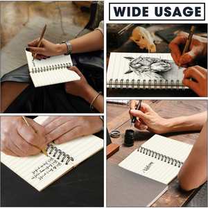 OUTUS FC409643 100 Pcs Memo Pads 5 X 3'' <b>Small</b> Pocket Spiral Journal <b>Notepad</b> Ruled Notebook Sketchbook Kraft Cover 120 Pages - Product Image 4