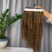Extensions de cheveux bouclés brésiliens vierges Remy, double épaisseur, lots de cheveux humains, 22-26 pouces, vente en gros