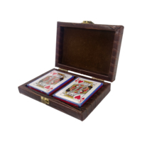 Ensembles de poker en peau de crocodile avec étui en cuir, emballage personnalisé, pour usage familial, 2 jeux de cartes et jetons