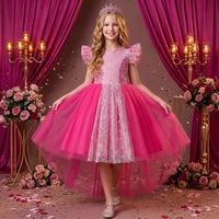 Robe de princesse en tulle brodée de sequins pour filles, coupe asymétrique fluide, idéale pour anniversaire, performance au piano, défilé ou demoiselle d'honneur