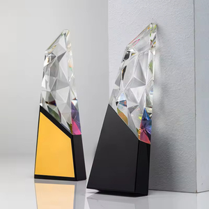 एचबीएल डायमंड कट लेजर उत्कीर्णन क्रिस्टल ग्लास ट्रॉफी और ब्लैक बेस क्रिस्टल ट्रॉफी पट्टिका स्मारिका उपहार - Product Image 1