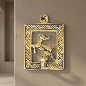 Handmade Premium Quality Gold Decorative Brass Deer Framed Single Wall Mounted Hooks Coat <b>Keys</b> <b>Hangers</b> Holders Eco-Friendly - Product Image 3