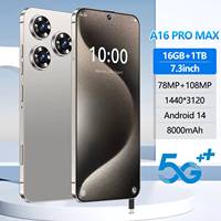 Nouveau modèle 2024 – Téléphone Original I16 Pro Max 5G 7,3 pouces 16 Go + 1 To Deca 108MP Caméra Arrière LTE Cellulaire Anglais Français 4K