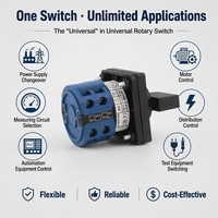 Interruptor Selector Rotatorio Universal LW26 20A 32A, Interruptor de Cambio Manual de 3 Fases para Control de Motor, CE RoHS