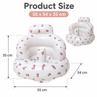 Siège de sol gonflable pour bébé avec pompe à air intégrée, motif ours complet, design moderne, matériau PVC - Canapé-lit pour bébé, chambre à coucher/salon