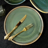 Assiettes à dîner en porcelaine pour dessert apéritif en céramique glaçure réactive faite à la main ensemble de plats de service assiettes pour restaurant