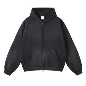 Sudadera con capucha extragrande marrón con cremallera, cálida y casual, con bolsillos frontales, chaqueta de forro polar suave para uso diario de hombres y mujeres - Product Image 2