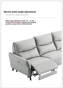 Giá Rẻ Hiện Đại Sang Trọng 4 Chỗ Ngồi Điện Da Tổng Hợp Massage Cắt Ngồi Có Thể Ngả Sofa Đồ Nội Thất Phòng Khách Thiết Lập - Product Image 5