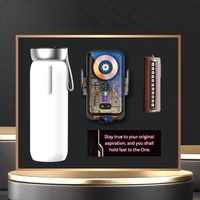 Ensemble cadeau premium : Gobelet isotherme intelligent rechargeable personnalisé + support de téléphone intelligent pour voiture avec capteur + plaque de stationnement en papier