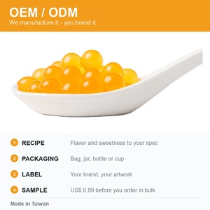 Perles de boba éclatantes saveur pêche, Halal, HACCP, végétariennes, prêtes à l'emploi, carton de 12,8 kg pour les magasins de bubble tea et de thé au lait, OEM - Product Image 6