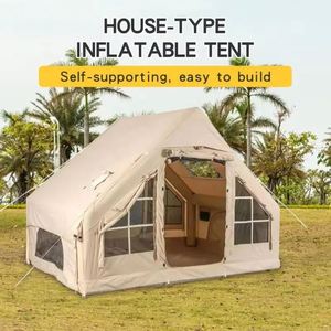 Tente tunnel gonflable d'extérieur imperméable pour 6 personnes, 2 chambres, idéale pour les grands événements familiaux et le camping - Product Image 2