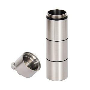 Porta <span class=keywords><strong>Pastillas</strong></span> de Titanio para Llavero, Compacto, Impermeable, con 3 Compartimentos, Estuche Pequeño para Medicamentos, para Uso Diario y Viajes - Product Image 4