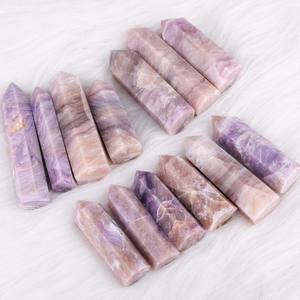 Natürlicher lila Chaorit Fluorit Turm, Heils tein Punkt Zauberstab, Obelisk Spike Chakra Probe Dekoration - Product Image 2