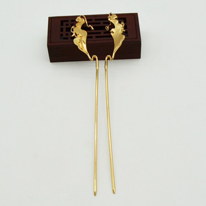 Épingle à cheveux à motif de nuages porte-bonheur, plaqué or, 15 cm, fait à la main, pour accessoire de coiffure Hanfu - Product Image 2