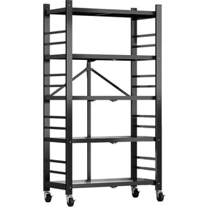 Multi-Layer Metal <strong>Microwave</strong> Oven <strong>Storage</strong> Rack Easy Installation Movable Snack <strong>Storage</strong> for Kitchen for Cleaning Tools - Product Image 1