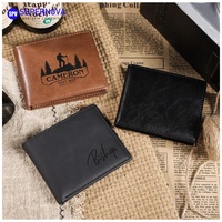 Portefeuille Bifold en Similicuir Gravé au Laser Personnalisé, Portefeuille Intelligent Fin et Compact, Vente en Gros, Mini Portefeuille de Luxe Multifonction Fait Main pour Hommes