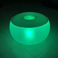 Canapé gonflable transparent à lumière LED | Chaise de plage longue d'extérieur pour fête et camping