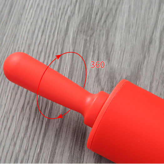 Matterello In Silicone Con Manici In Legno - Antiaderente, Per Bambini E Pasticceria, 23,5x4,2 Cm