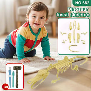 Jouets éducatifs Montessori pour enfants, collection de dinosaures fossiles en plastique personnalisés, <span class=keywords><strong>jeux</strong></span> de fouilles - Product Image 2