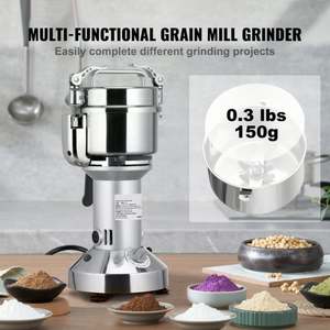 Moulin à grains électrique 150g 1050W Broyeur à épices commercial à grande vitesse Pulvérisateur en acier inoxydable Machine à poudre - Product Image 6