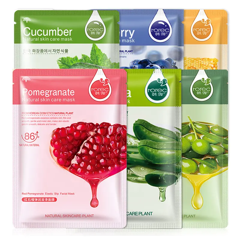 Popular Product Plant Fruit Extract Moisturizing Facial Sheet Mask Control Oil Beauty Collagen Face Care Masks Sheet Skin Care