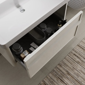 Meubles-lavabos de salle de bain de luxe pour hôtels commerciaux, ensemble de meubles-lavabos flottants de 48 pouces avec double vasque - Product Image 6