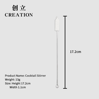 Agitateurs de bar personnalisés en acier inoxydable écologiques et modernes avec logo personnalisé pour le café et les cocktails