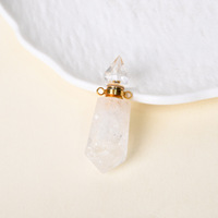 Collier pendentif flacon de parfum en cristal naturel, collier breloque flacon d'huile essentielle multi-pierres pour cadeau de guérison spirituelle