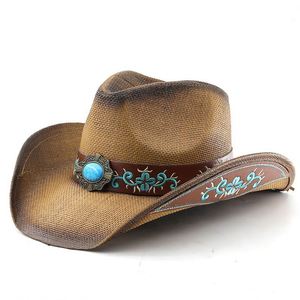 Vintage Anti Sunage <b>Hat</b> Men's Summer Outdoor Horse Riding Belt Accessory Big Eave Jazz <b>Hat</b> - Product Image 1