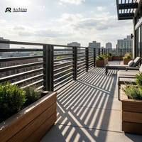 Balustrade de balcon en aluminium minimaliste de luxe, extérieure, noire, à lattes horizontales, pour maison moderne, escalier et villa (DIY)