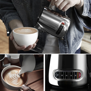 เหยือกตีฟองนมสแตนเลสพร้อมตัวบ่งชี้อุณหภูมิสำหรับกาแฟลาเต้อาร์ต - Product Image 5