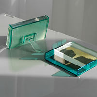 Cadre de présentation vertical rectangulaire en acrylique de haute qualité et haute transparence, mini ornements de table, impression giclée personnalisée faite à la main, UV