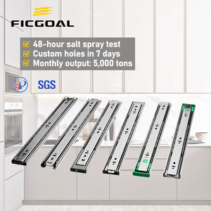 FICGOAL Customizable 3-Fold <strong>Soft</strong> <strong>Close</strong> Slide Cold-Rolled Steel Kitchen Drawer <strong>Rails</strong> For Cabinets 45mm Dining Outdoor Gym Bedroom - Product Image 1