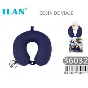 Cuscino da viaggio ILAN con supporto cervicale viscoelastico per dormire in aereo e in auto 36032 - Product Image 1