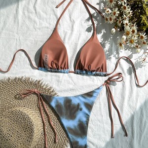 Bdbh 2026 Bikini Europeo y Americano, Nuevo Modelo, Estampado de Leopardo, Color Sólido, Sexy, Traje de Baño de Dos Piezas, Triangular, para Mujer - Product Image 5