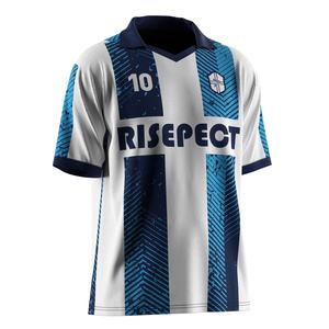 Polo de football léger à col en V avec empiècements à séchage rapide, zones anti-transpiration et options de blocs de couleurs personnalisés pour les échauffements - Product Image 5