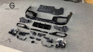 W206 diffuseur arrière pour Benz W206 classe C C200L C240 <span class=keywords><strong>C250</strong></span> c280 facelift C43 AMG tuyau d'échappement de lèvre arrière diffuseur de pare-chocs arrière - Product Image 2