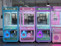 Mesin Cakar Kaca Penuh Maker Factory 360, Dioperasikan dengan Koin/Uang Kertas, Untung Tinggi, Kabinet Penjual Mainan Boneka Pink, Jeu De Pince