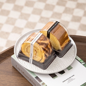 Popular Arch Swiss Roll Cake Transparent Plastic Food Grade PET Bakery Tray Box with Lid
