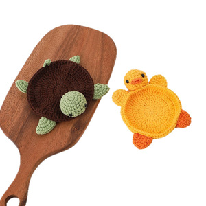 Posavasos de Ganchillo Hecho a Mano con Forma de Tortuga y Pato, Bonito Posavasos de Animal Tejido, Antideslizante, Resistente al Calor, Divertida Decoración de Mesa, Regalo - Product Image 6