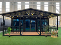 Maison préfabriquée pliable et extensible à double aile de 20 et 40 pieds, avec panneaux sandwich isolés en PU, pour entrepôt moderne, salle de bain, cuisine, camping