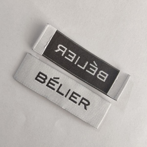 Étiquettes textiles personnalisées YH-BL-W001 en tissu noir pour vêtements, étiquettes thermiques à code-barres pour soins de la peau, étiquettes privées pour vêtements - Product Image 5