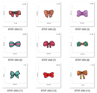 Nouveau coloré nœud papillon Logo broderie vêtements patchs personnalisé beau nœud papillon brodé fer sur Patch pour vêtements chapeaux